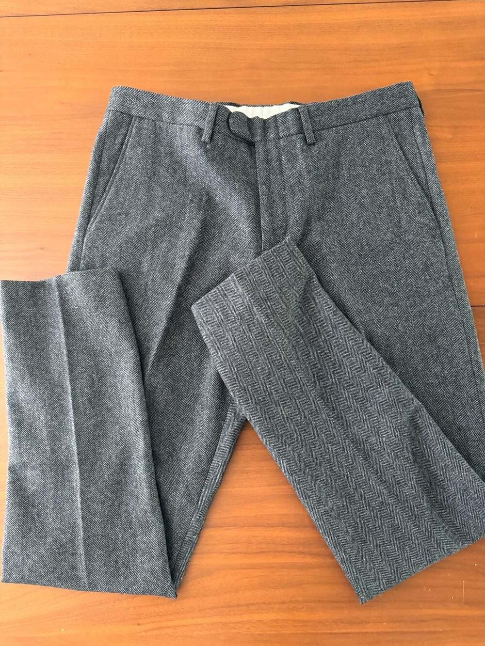 NWT- J.Crew Bowery Slim Fit Herringbone Suit Trousers 33x32